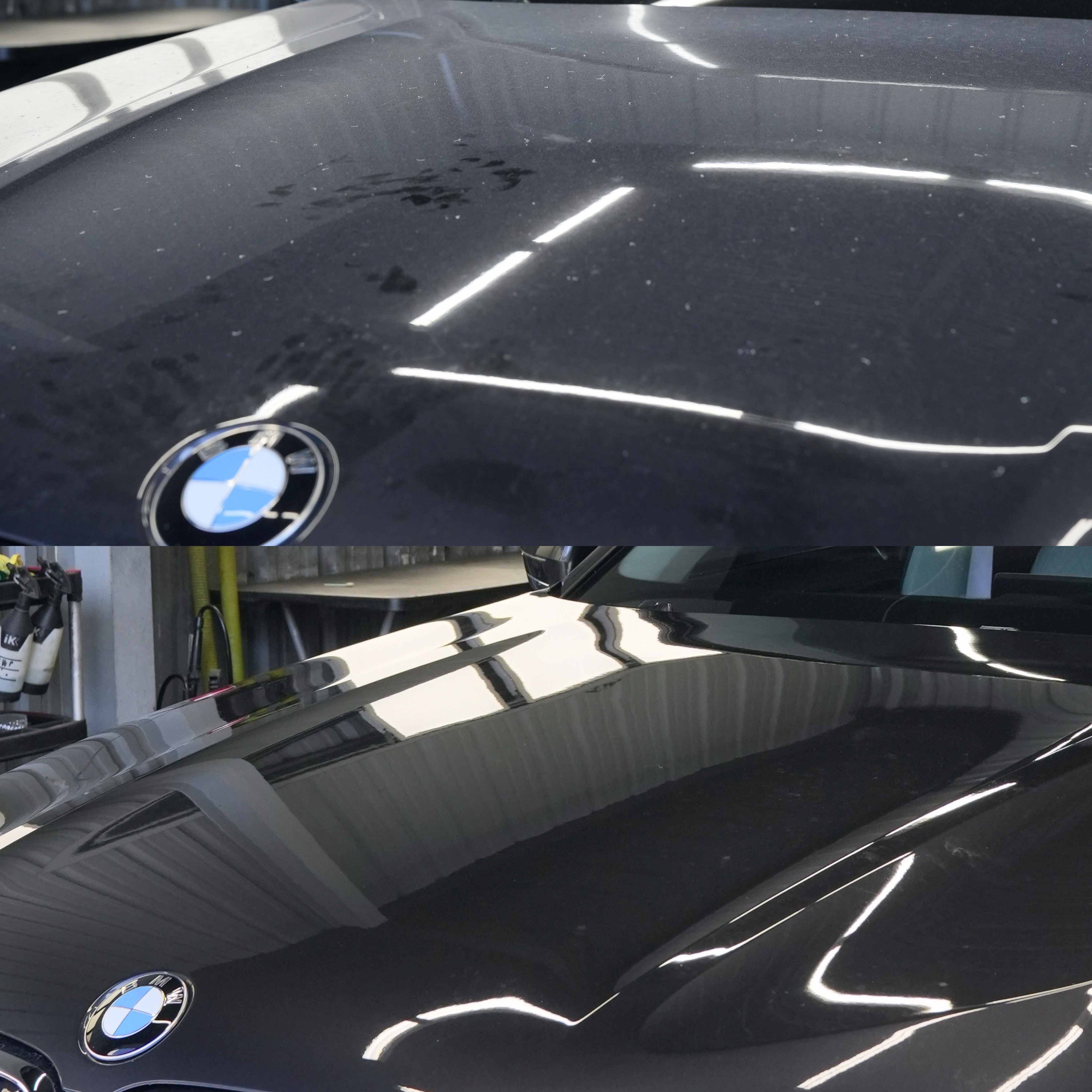 BMW Alpina hood before/after